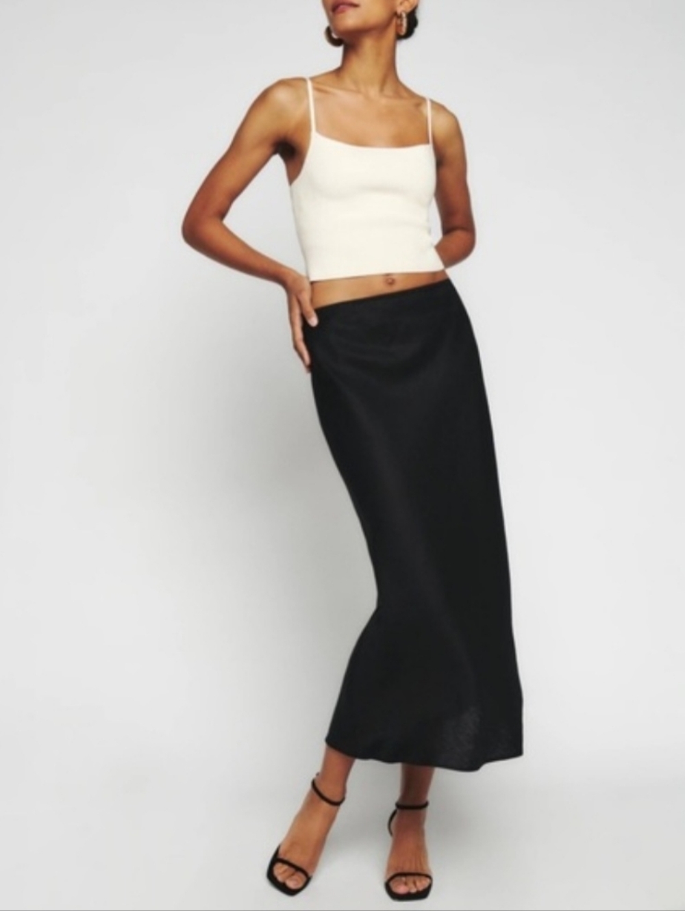 Reformation Black Layla Skirt, Reformation Overland Linen Top Set